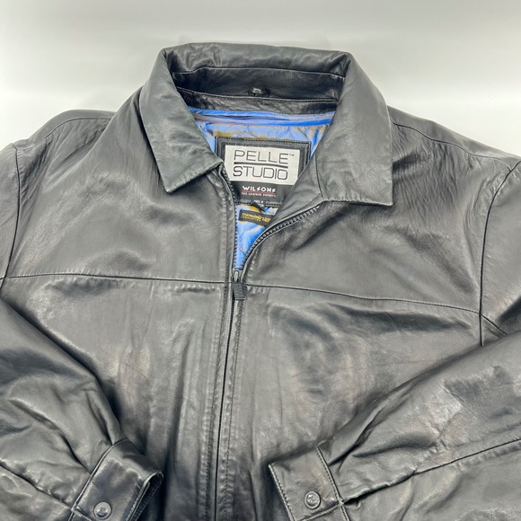 Wilsons Leather Other - Wilsons Leather Pelle Studio Black Jacket Men 2X Thinsulate Lined Y2K Zip Coat